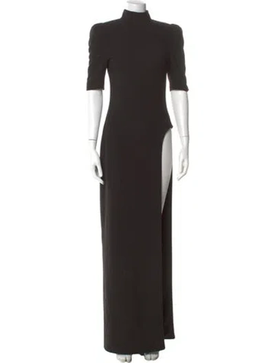 Pre-owned Monot Turtleneck Long Dress In Black