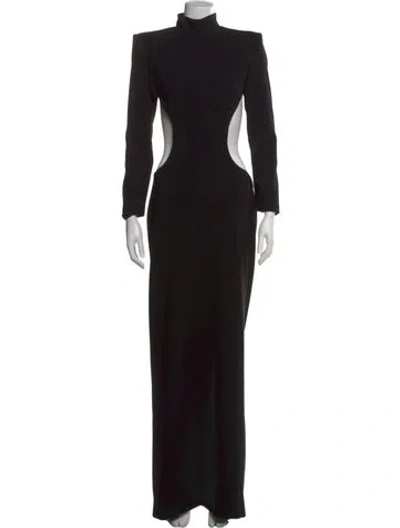 Pre-owned Monot Turtleneck Long Dress In Black