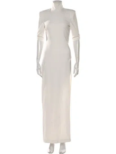 Pre-owned Monot Turtleneck Long Dress In Neutral