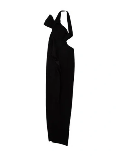 Pre-owned Monot V-neck Long Dress In Black