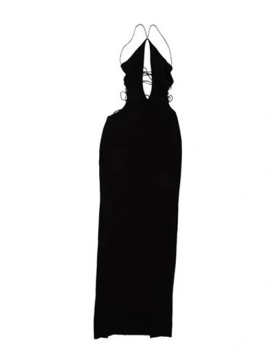 Pre-owned Monot V-neck Long Dress W/ Tags In Black