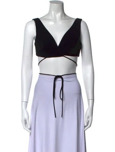 Pre-owned Monot V-neck Sleeveless Crop Top In Multicolor