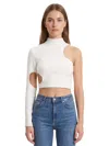 Monot White Mock Collar Top In Red