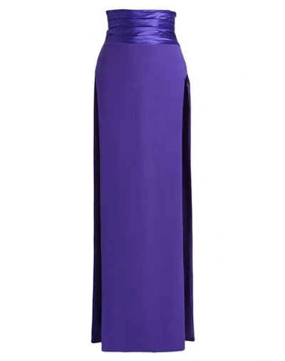 Monot Mônot Woman Maxi Skirt Dark Purple Size 2 Polyester, Triacetate