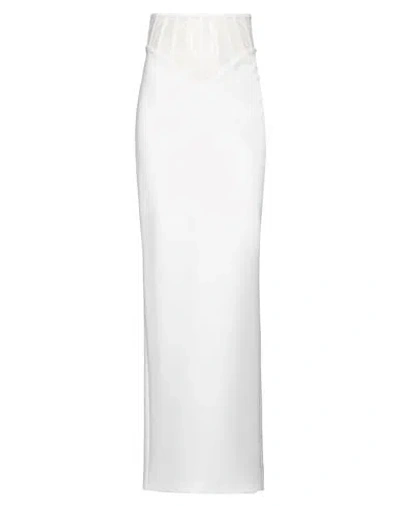 Monot Mônot Woman Maxi Skirt White Size 0 Polyester
