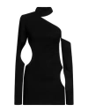 Monot One-shoulder Cutout Satin Mini Dress In Black