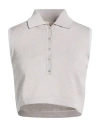 Monot Mônot Woman Sweater Light Grey Size 6 Rayon, Polyester, Polyamide, Elastane In White