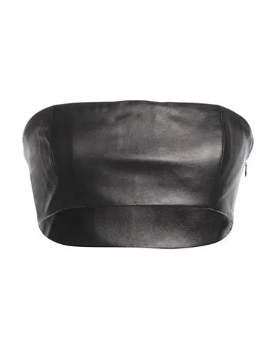 Monot Mônot Woman Top Black Size 4 Lambskin