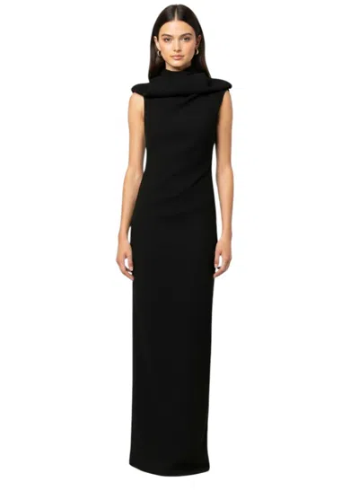 Monot Women Black Solid Hood Full Length Dress