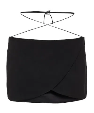 Monot Wrap Miniskirt In Black