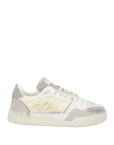 Monoway Man Sneakers Ivory Size 9 Leather, Textile Fibers In White