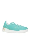 Monoway Woman Sneakers Turquoise Size 7 Leather In Blue