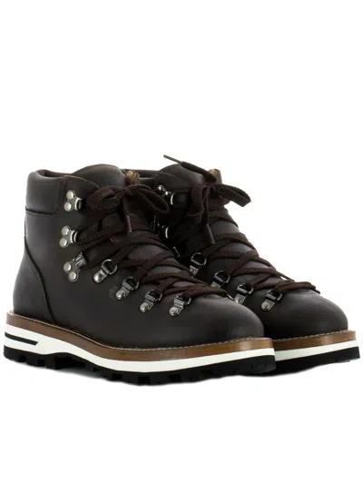 Monpiz Dark Cortina Leather Ski Snow Boots In Black