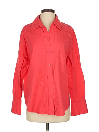 Pre-owned Monrow 3/4 Sleeve Button Down Shirt In Red