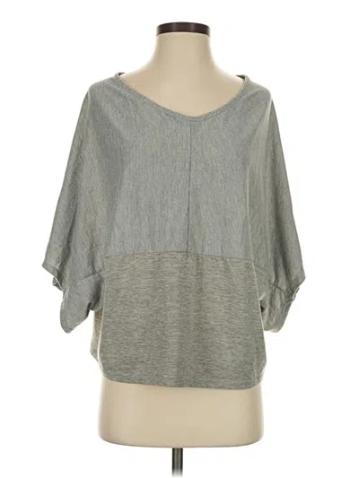 Pre-owned Monrow 3/4 Sleeve Top Gray Boatneck Tops