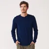 Monrow Archives Long Sleeve Henley In Navy Blue