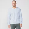 Monrow Archives Pinstripe Crew Neck Sweatshirt In Surf