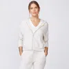 Monrow Archives Supersoft Fleece Girlfriend Zip Up Hoody In Bone
