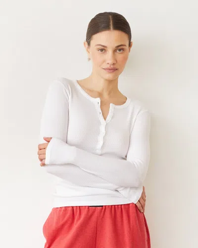Monrow Baby Thermal Henley In White