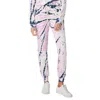 Monrow Banboo Pant In Hot Pink Tie Dye In Multi