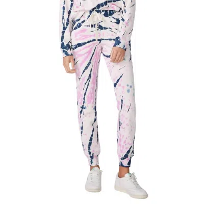 Monrow Banboo Pant In Hot Pink Tie Dye In Multi