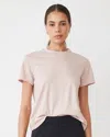 Monrow Basic Crew Neck Tee In Chalk Pink