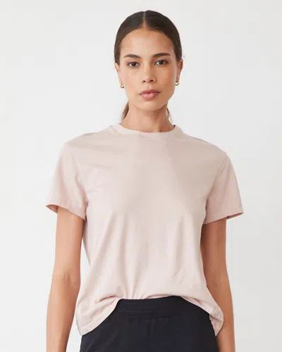 Monrow Basic Crew Neck Tee In Chalk Pink
