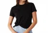 Monrow Basic Crew Neck Tee In Black In Black