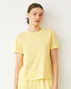 Monrow Basic Crew Neck Tee In Lemon