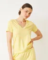 Monrow Basic V Neck In Lemon