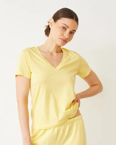 Monrow Basic V Neck In Lemon