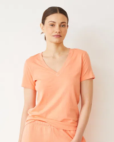 Monrow Basic V Neck In Sorbet