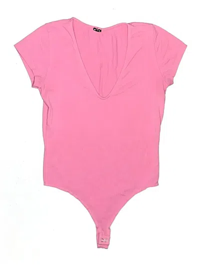 Pre-owned Monrow Bodysuit In Pink