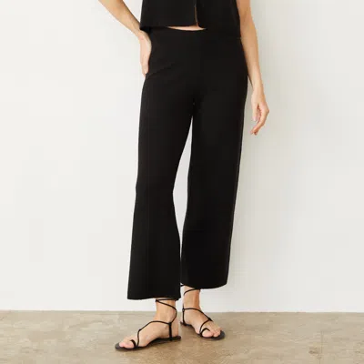 Monrow Boucle Knit Crop Pant In Black