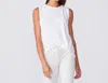 Monrow Boyfriend Tank Top In White In White