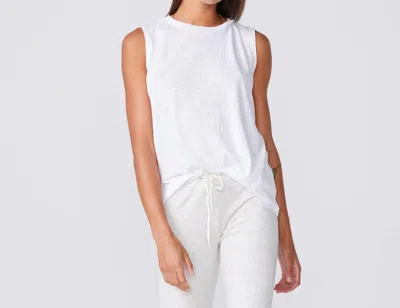 Monrow Boyfriend Tank Top In White