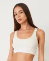 Monrow Brushed Rib Bralette In Natural