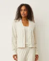 Monrow Brushed Rib Cardigan In Ash