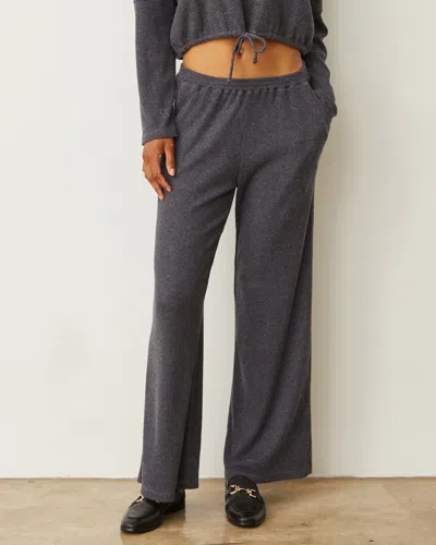 Monrow Brushed Rib Pant In Vintage Black