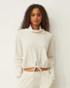 Monrow Brushed Thermal Drawcord Waist Sweatshirt In Ash