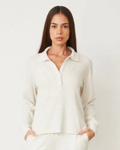Monrow Brushed Thermal Henley In Natural