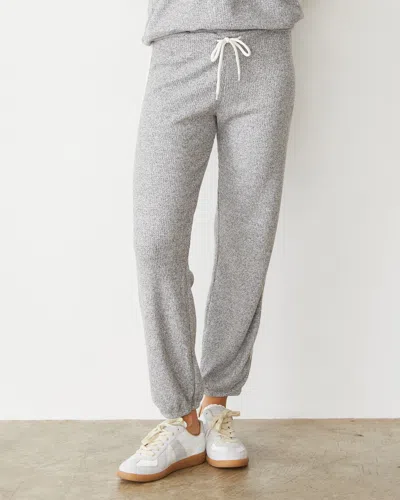 Monrow Brushed Thermal Vintage Sweat In Heather/ash
