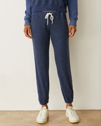 Monrow Brushed Thermal Vintage Sweat In True Navy