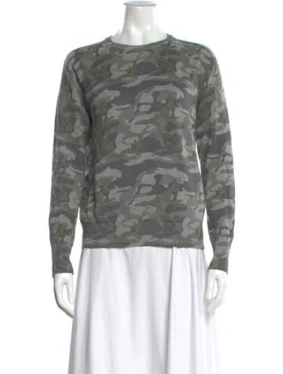 Pre-owned Monrow Camouflage Print Crew Neck Sweatshirt In Grey