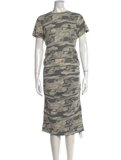 Pre-owned Monrow Camouflage Print Midi Length Dress W/ Tags In Multicolor