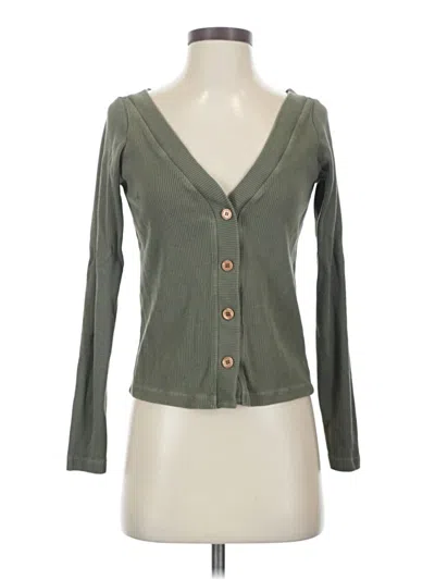 Pre-owned Monrow Cardigan Sweater In Green