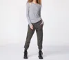 MONROW CASHMERE JOGGER IN MOSS