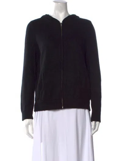 Pre-owned Monrow Cashmere Open Front Sweater In Black/silver