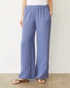 Monrow Gauze Wide Leg Pant In Medium Blue