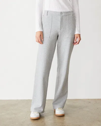 Monrow Cotton Knit Patch Pocket Pant In White Heather